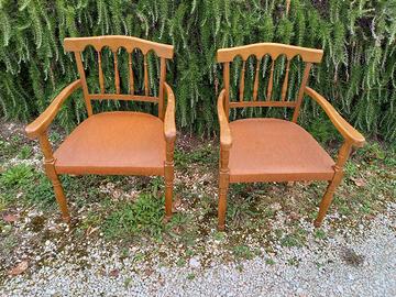 POLTRONCINE DA CAMERA IN LEGNO E FINTA PELLE