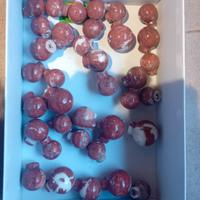 Pomello Marmo Rosso e Bianco - rotondo