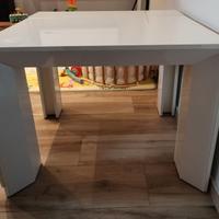 Tavolo console bianco lucido