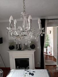 lampadario 5 luci acrilico trasparente