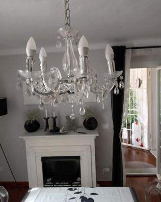 lampadario 5 luci acrilico trasparente