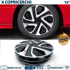 4 Copricerchi per CITROEN 14'' Silver e Nere ST