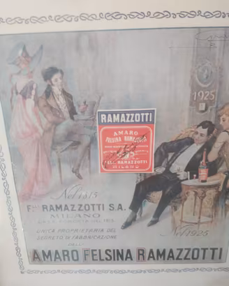 Quadro Pubblicità Ramazzotti Vintage - Legno/Vetr