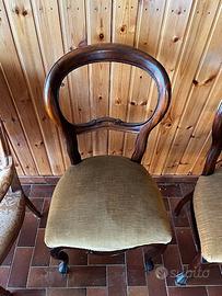 Set 4 sedie in legno con seduta imbottita