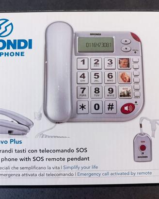 Telefono fisso per anziani con telecomando SOS