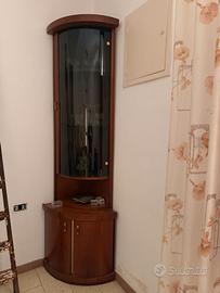 Mobile-vetrina a colonna angolare anni '60