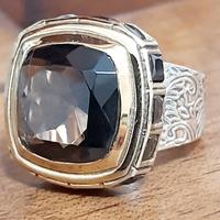 anello donna solitario topazio argento 925 onici