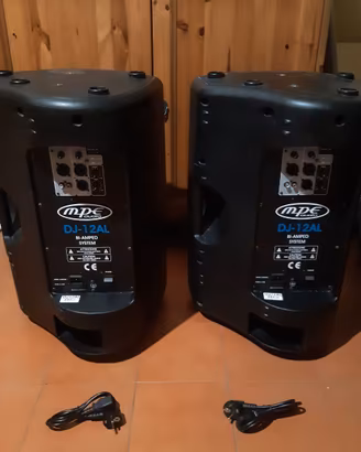 Coppia casse audio attive da dj feste karaoke live