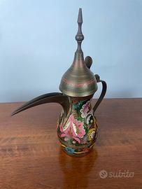 Caffettiera Dallah araba vintage ottone smaltato