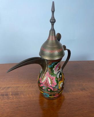 Caffettiera Dallah araba vintage ottone smaltato