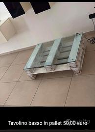 Mobili basso in pallet con vetro