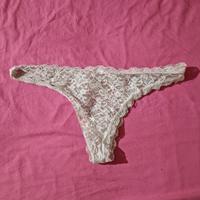 set tanga e brasiliana in pizzo bianco S