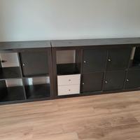 Mobile Expedit nero 4 + 8 nicchie con cassetti e a