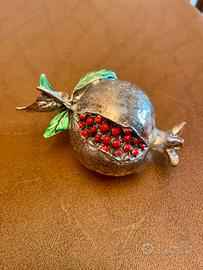 Statuetta melograno con argento laminato