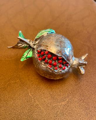 Statuetta melograno con argento laminato