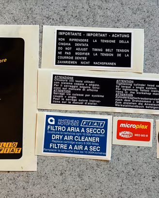 Kit adesivi motore Fiat Uno Turbo i.e.