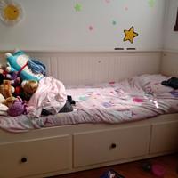 Letto divano/3 cassetti/2 materassi / bianco