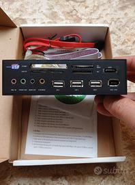Frontalino multimediale con USB e lettori memory c
