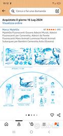 Stencil e adesivi fosforescenti animali marini