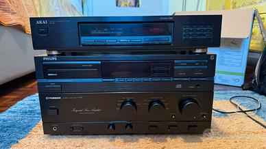 Amplificatore pioneer A-447 + radio akai  + cd
