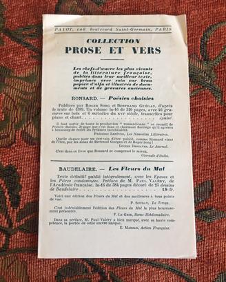 Foglietto editoriale pubblicitario 1930 Payot