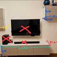 parete attrezzata besta tv beije