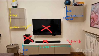 parete attrezzata besta tv beije