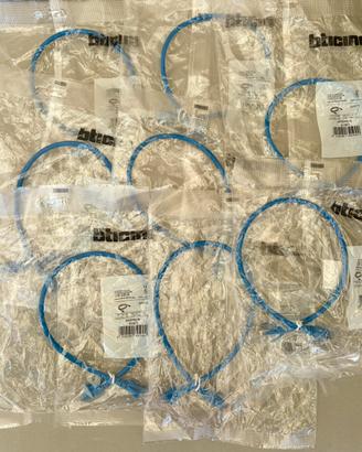 8x BTicino C9204U/6 RJ45 Cat6 0,5m Blue Patch Cord