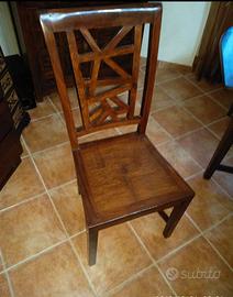 sedie in vero legno tek cerato a tampone 