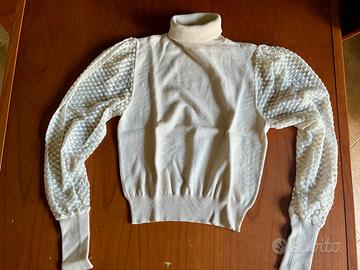 Maglione Zara collo alto maniche pizzo