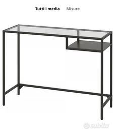 Scrivania nera in vetro