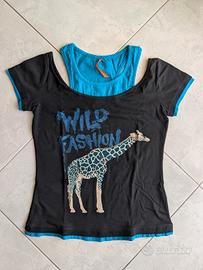t shirt con finta canotta 