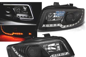 FARI AUDI A4 00-04 LUCI A TUBO LED NERE