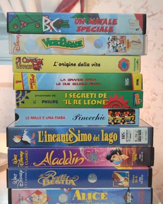 Gruppo 10 VHS cartoni animati