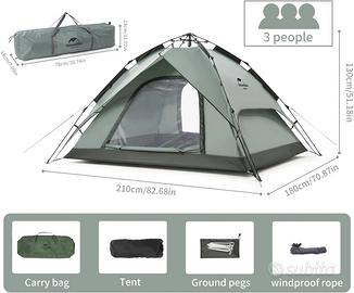 Tenda da campeggio pop-up per 3 pers