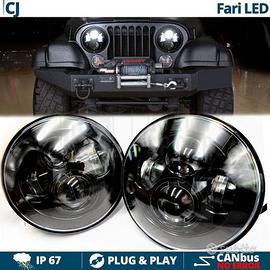 2 FARI LED Anteriori 7 Pollici per JEEP CJ 6500K