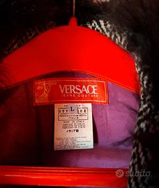 Cappotto Versace collo in pelo staccabile