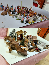 presepe completo lotto misto artigianale elettrico