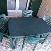 Tavolo e sedie da giardino