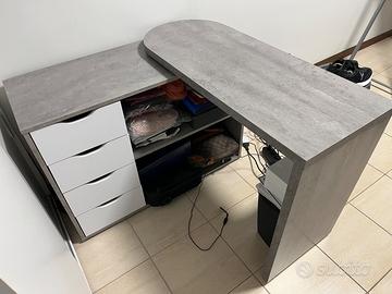 Scrivania angolare/reversibile bicolore