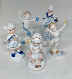 Lotto statuette bomboniere vintage in porcellana