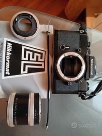 Nikkormat EL nera con prolunghe