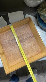 15 PIATTI QUADRATI LEGNO PREGIATO