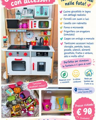 Cucina giocattolo con tantissimi accessori
