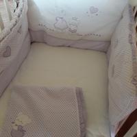 Paracolpi lettino chicco + piumino ,copripiumino