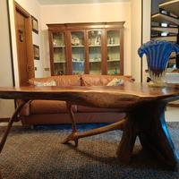 scrivania monolitico in teak antico 