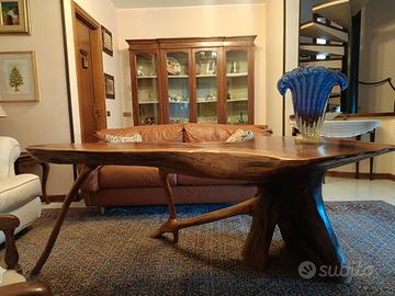 scrivania monolitico in teak antico 