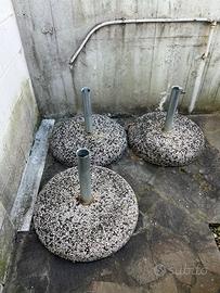 Porta ombrelloni in cemento con asta porta palo