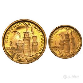 San Marino monete 1 e 2 scudi oro varie annate