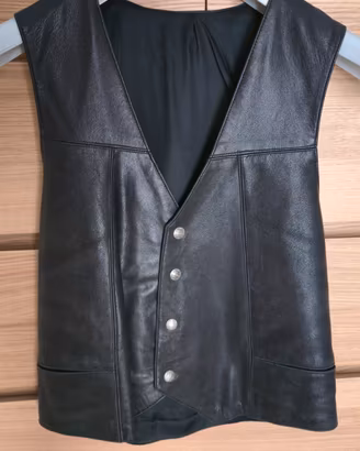 gilet in vera pelle
